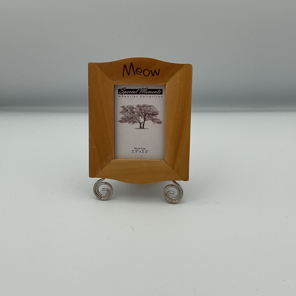Special Moments Meow Cat Photo Frame Wood Novelty Picture Holder 2.5x3.5
